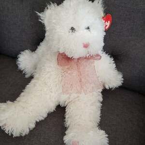 Ty Classic Sugarcane White Bear Plush Stuffed Animal Toy‎